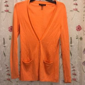 Orange v-neck cardigan